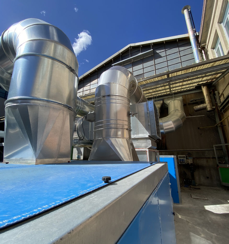 Impianto recupero calore da forni di tempra vetro